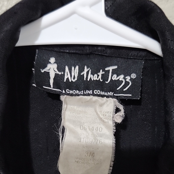 All That Jazz Blazer Womend Size 3 4 Black   Jacket Pinstripe - Picture 2 of 5
